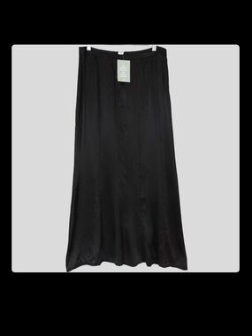 BNWT H & M $65 Sleek Black Satin Maxi Skirt